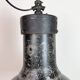Large Industrial Factory Black Pendant Lamp with Cast Iron Top, 1950s