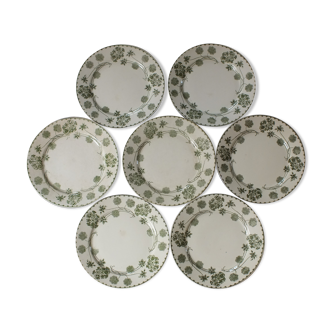7 flat plates terre de fer sarreguemines u&c geranium