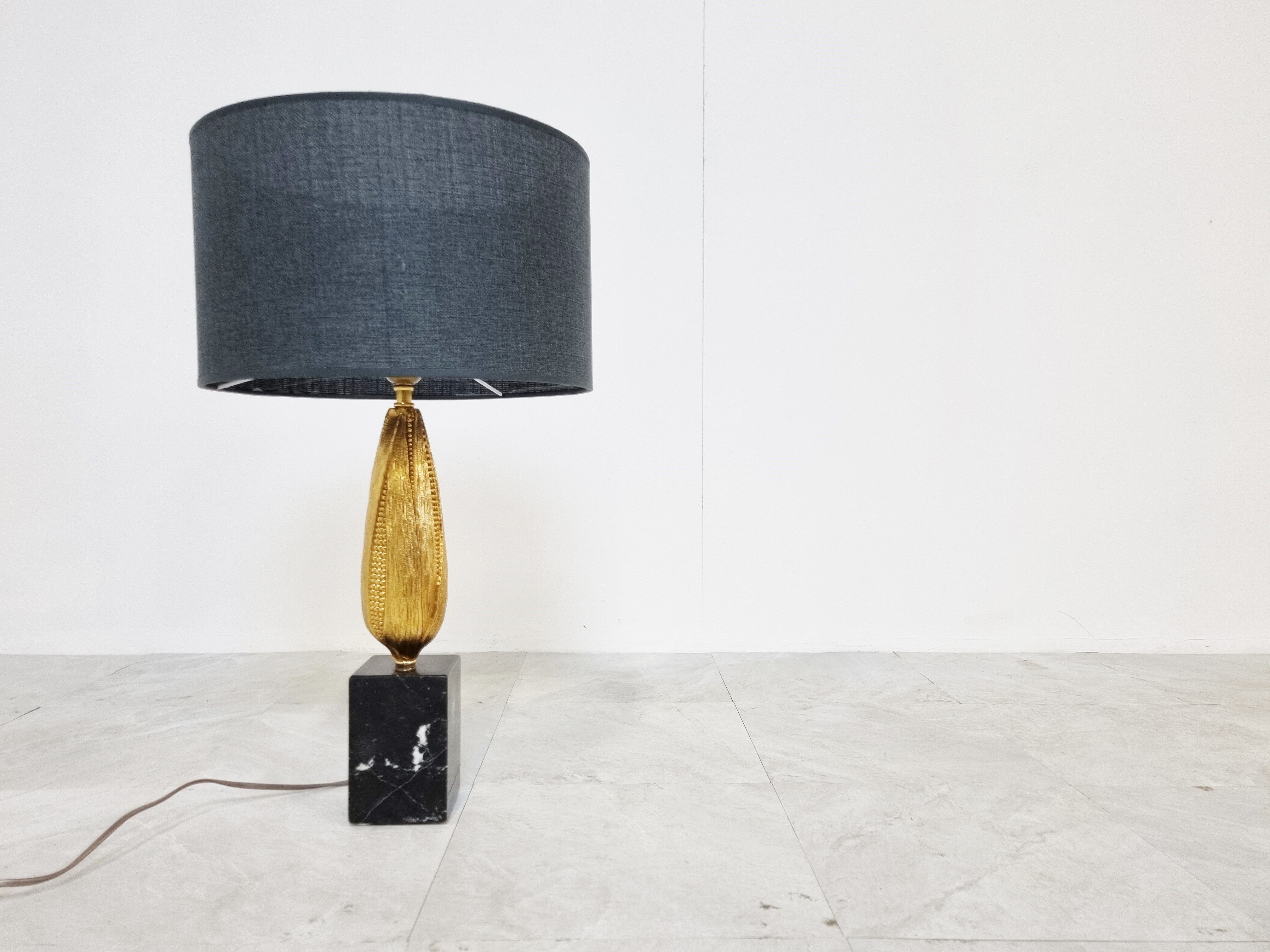 Lampe de table vintage français maïs années 1970
