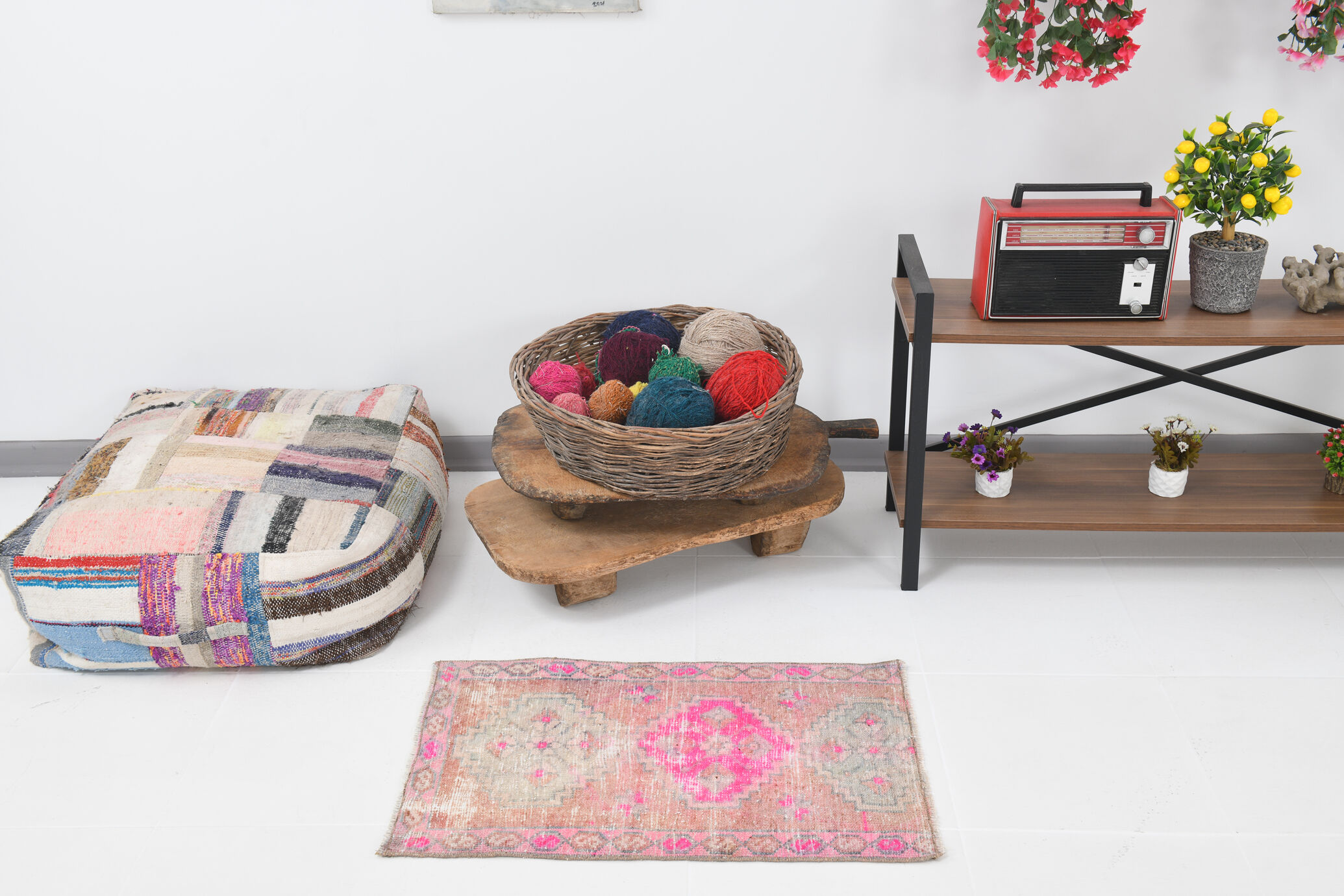 Handmade Faded Color Turkish Door Mat Rug