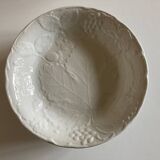 Set de 6 assiettes calotte en faïence anglaise Burleigh Davenport relief feuille de vigne et fraise
