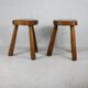 Pair of brutalist stools, France, circa 1960