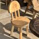 Small child's chair in natural blond teak back with three bars