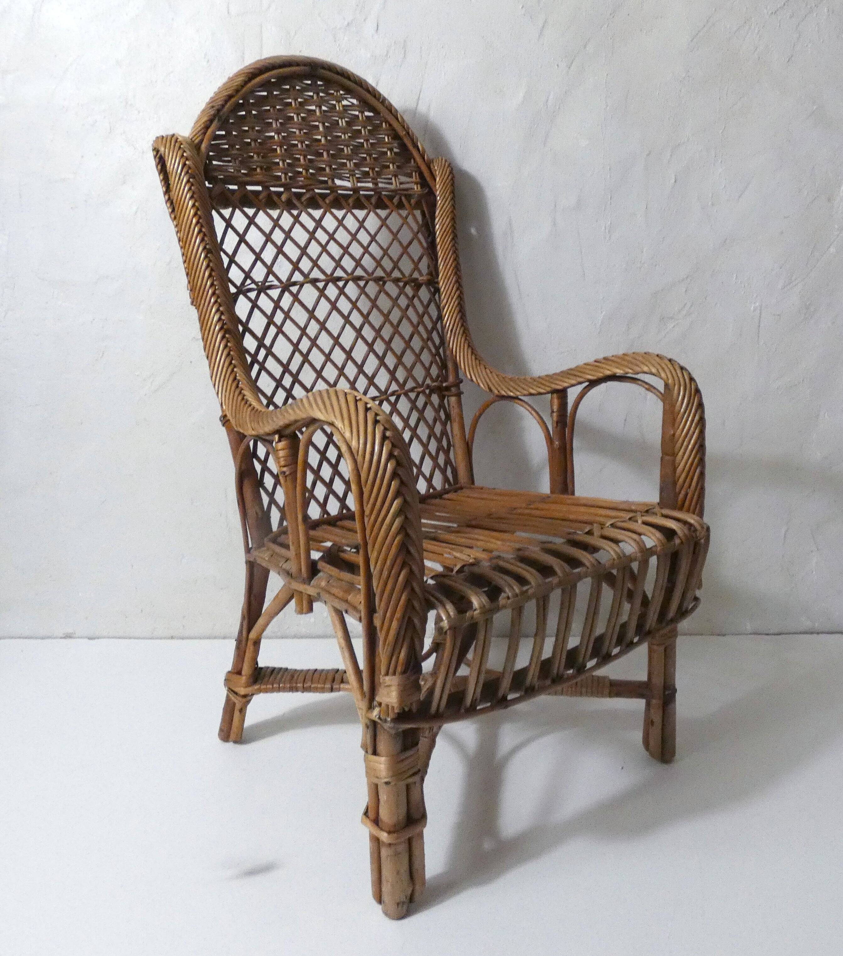 Fauteuil enfant en rotin