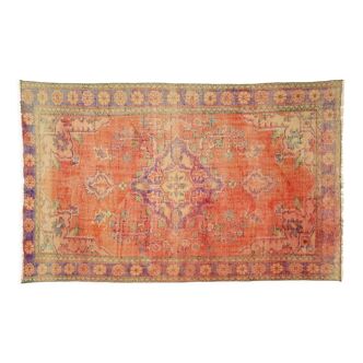 Anatolian handmade vintage rug 274 cm x 180 cm