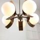 Vintage Italian Copper & Opaline Chandelier, 70s