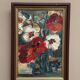 Swedish Oil on Canvas“Red Poppies and White Blossoms” by L. Stokes, Vintage
