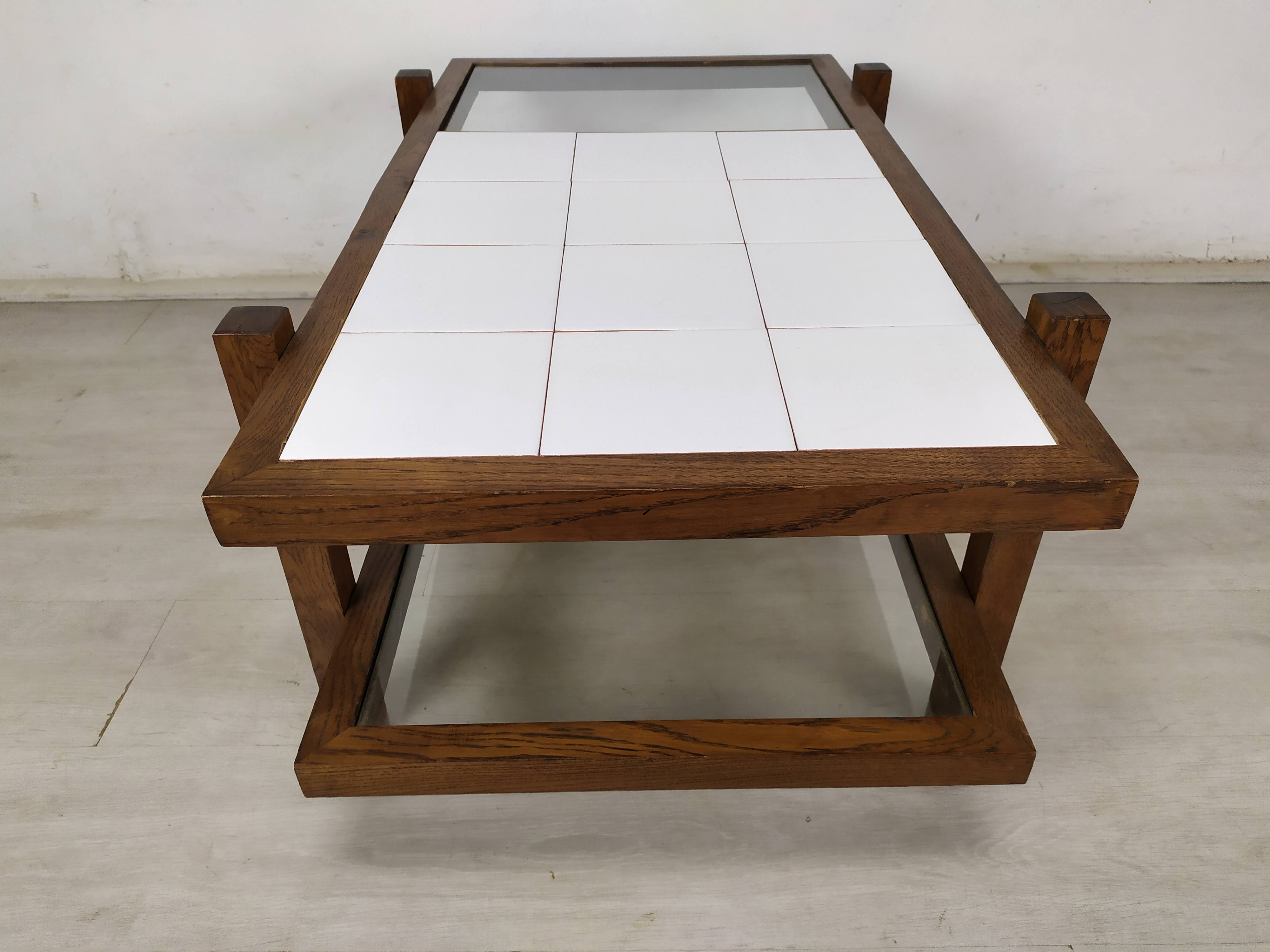 Vintage coffee table double trays
