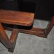 Art Deco coffee table in brown wood, 1930s, U-shaped base and shelf.
