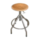 Metal and wood adjustable workshop stool