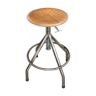 Metal and wood adjustable workshop stool
