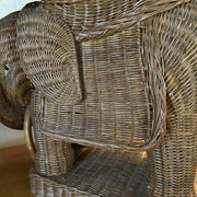 Rattan Elephant table in the style of Vivaï del Sud, Italy 1970