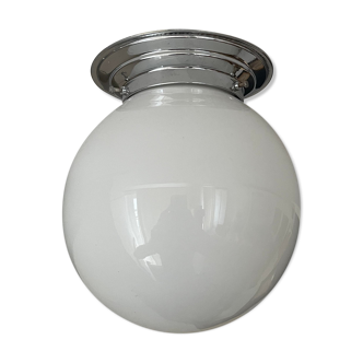 Ceiling lamp/wall lamp vintage chrome and opaline, art deco
