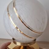 White Clichy Glass Globe Touch Lamp