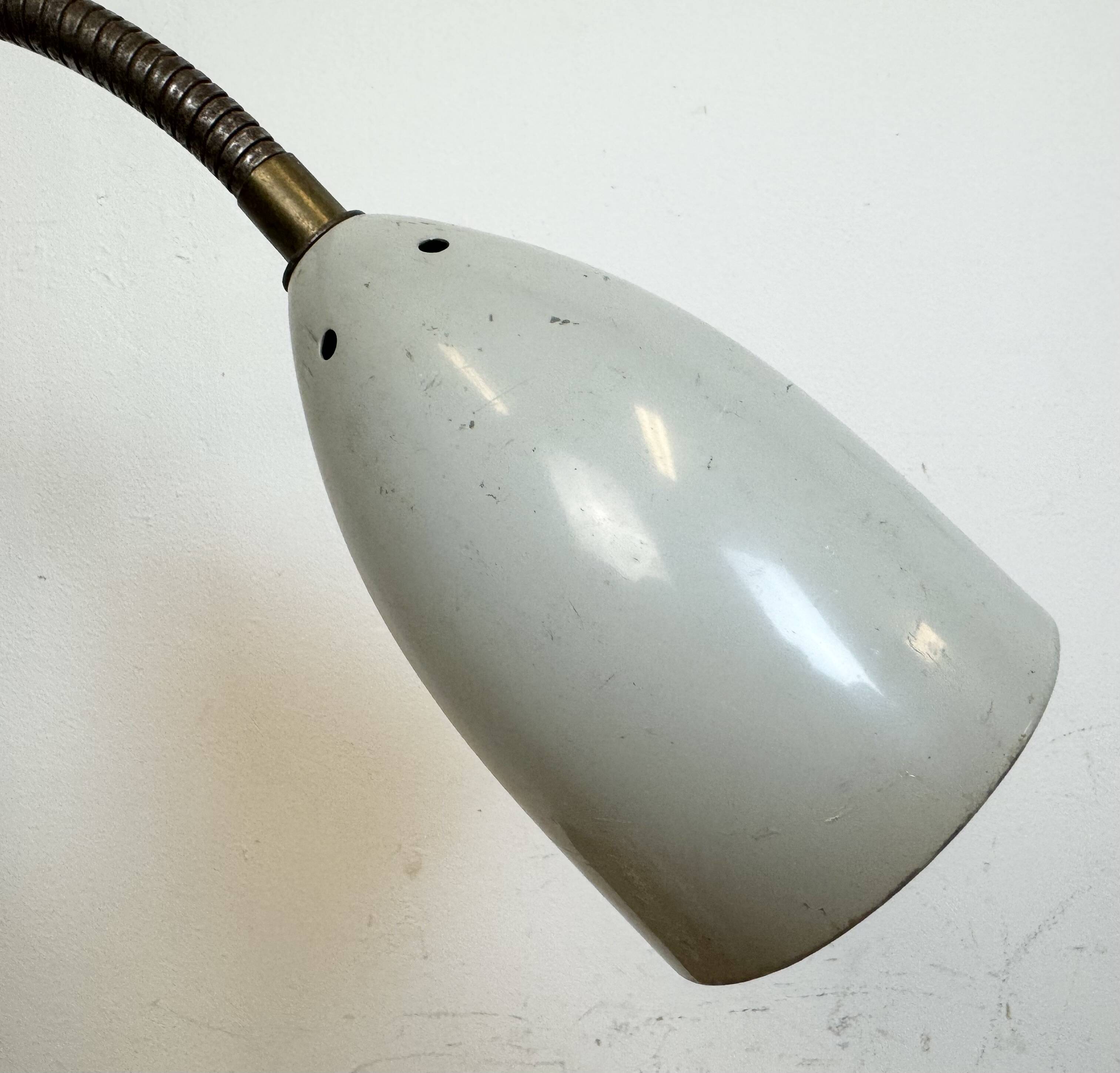 Grey Industrial Gooseneck Table Lamp from Philips, 1960s