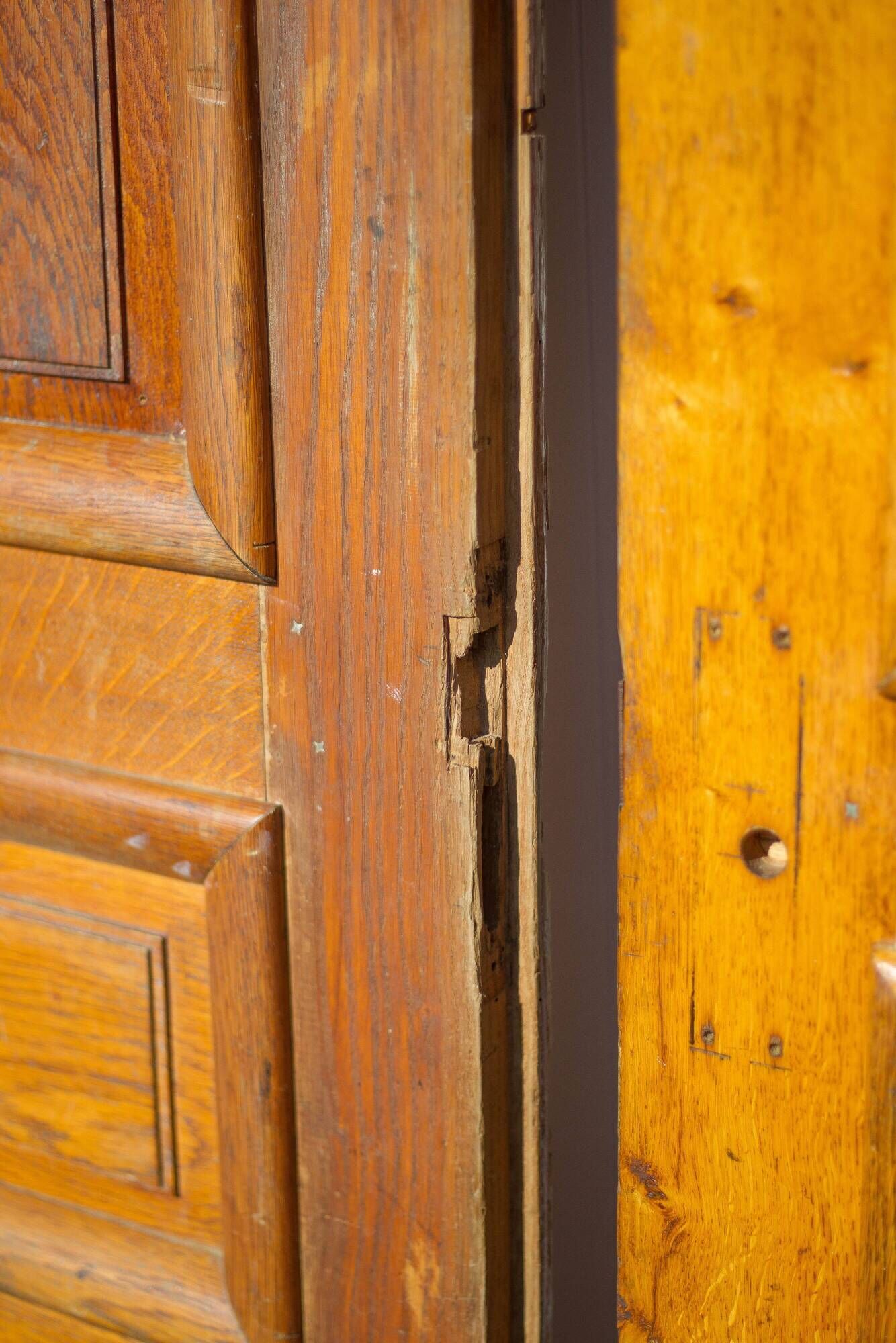 Double old door, old wooden door, large vintage door