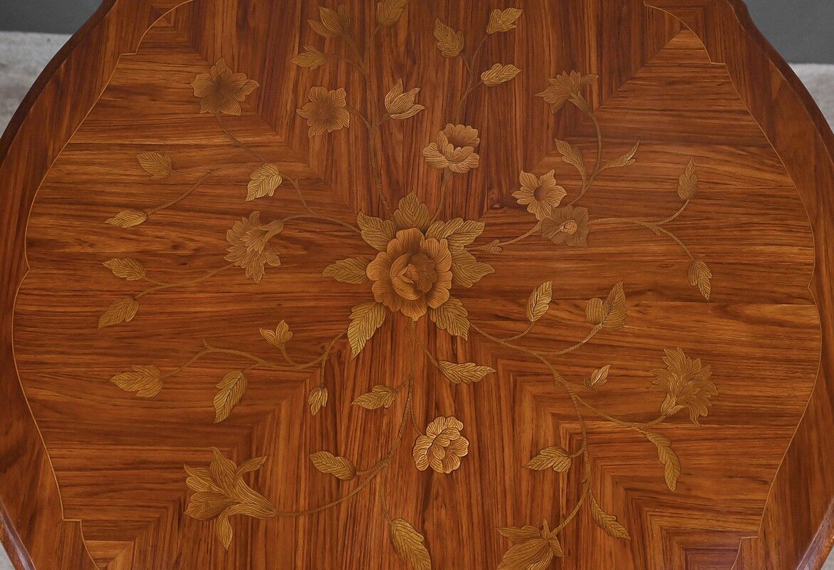 Rosewood marquetry coffee table, Louis XV style – Mid 20th century