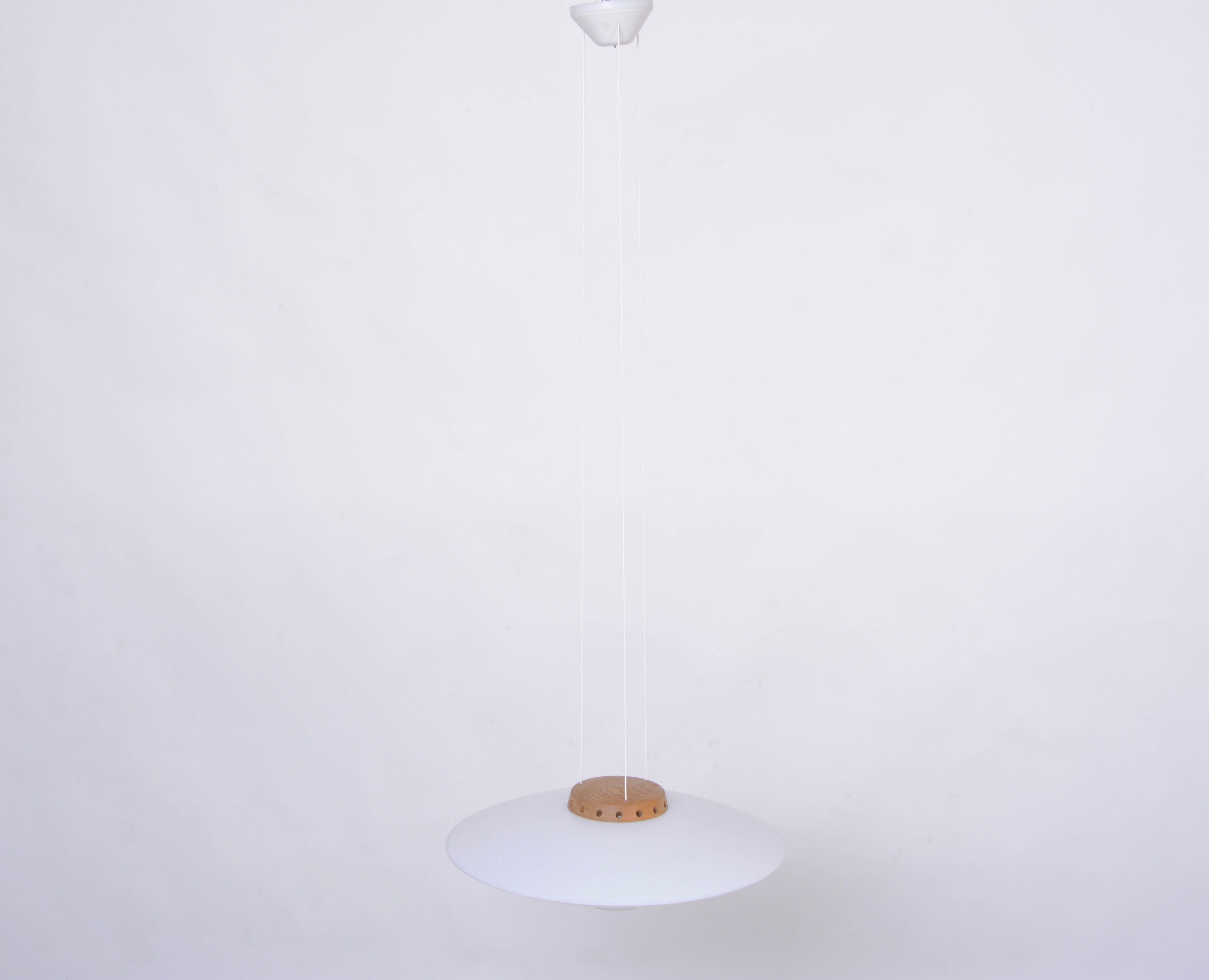 White Mid-Century Modern pendant model "Ufo" by Uno and Östen Kristiansson