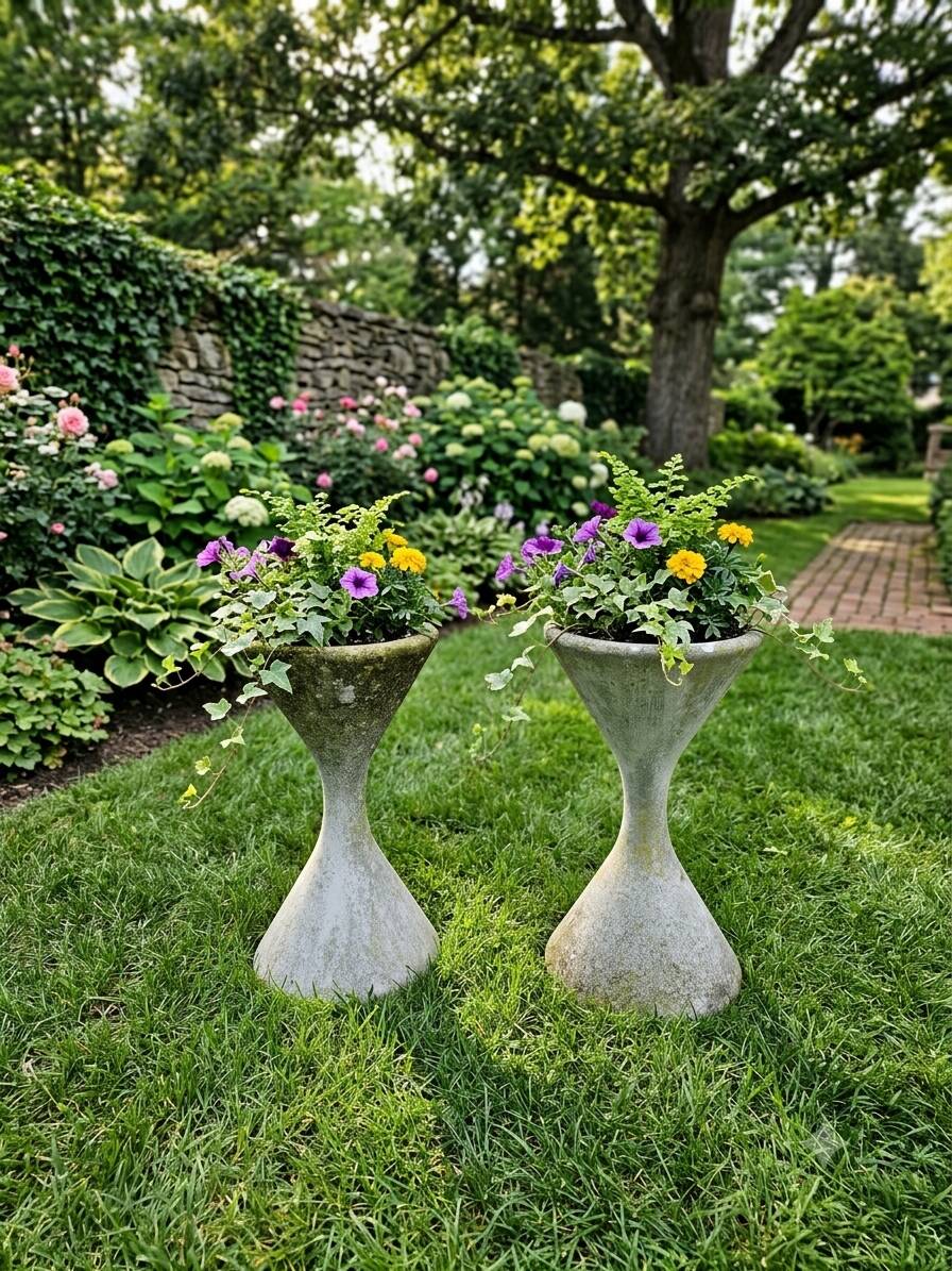 Pair of diabolos in eternit by Willy Guhl and Anton Bee – 1960