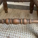 Turned wood tripod stool