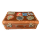 Old travel suitcase and legendary stickers, 1920