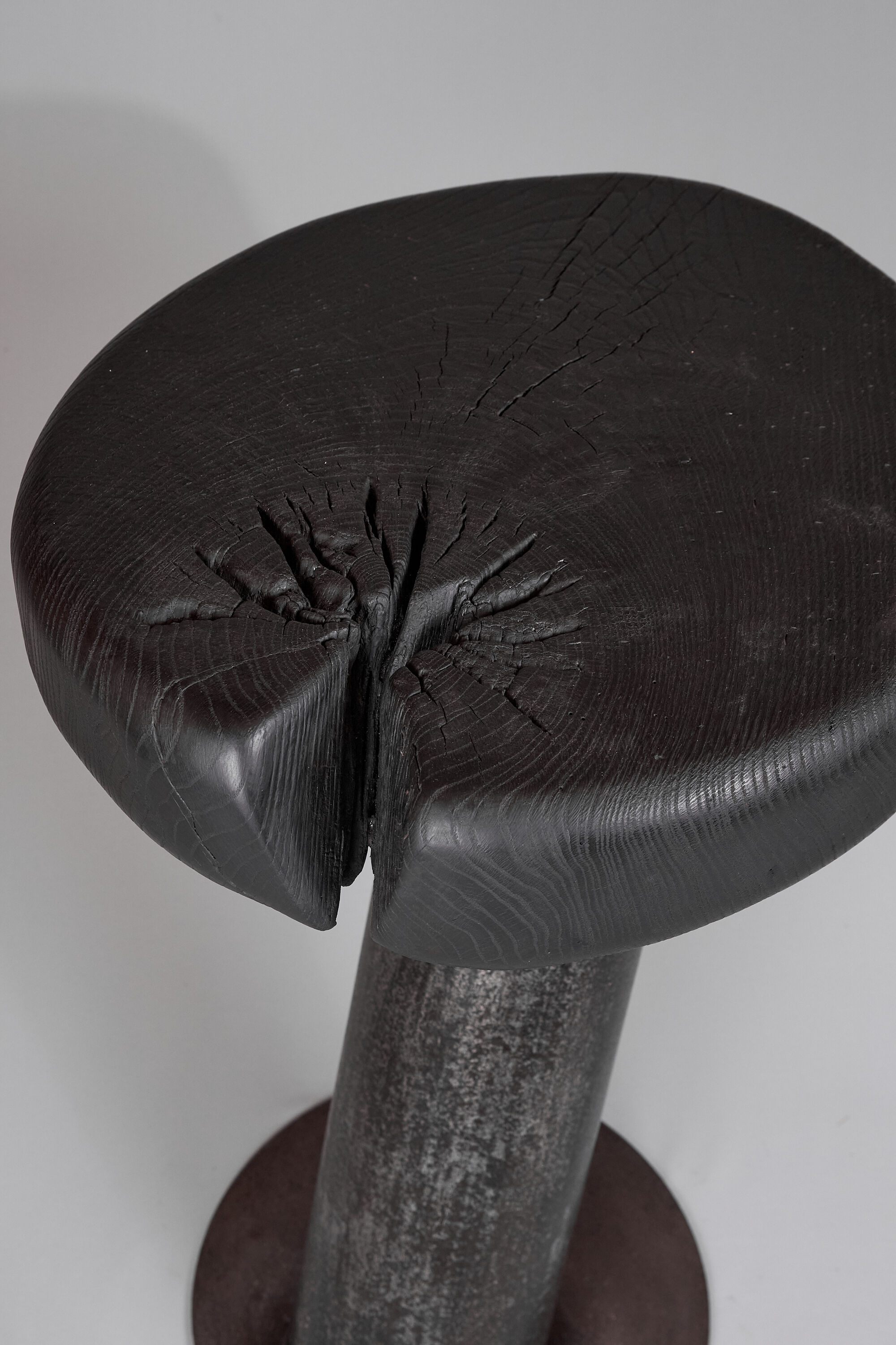 Solid wood sculptural side table, original contemporary design, logniture