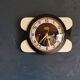 Vintage formica clock rectangular silent wall pendulum "Carrez black white"