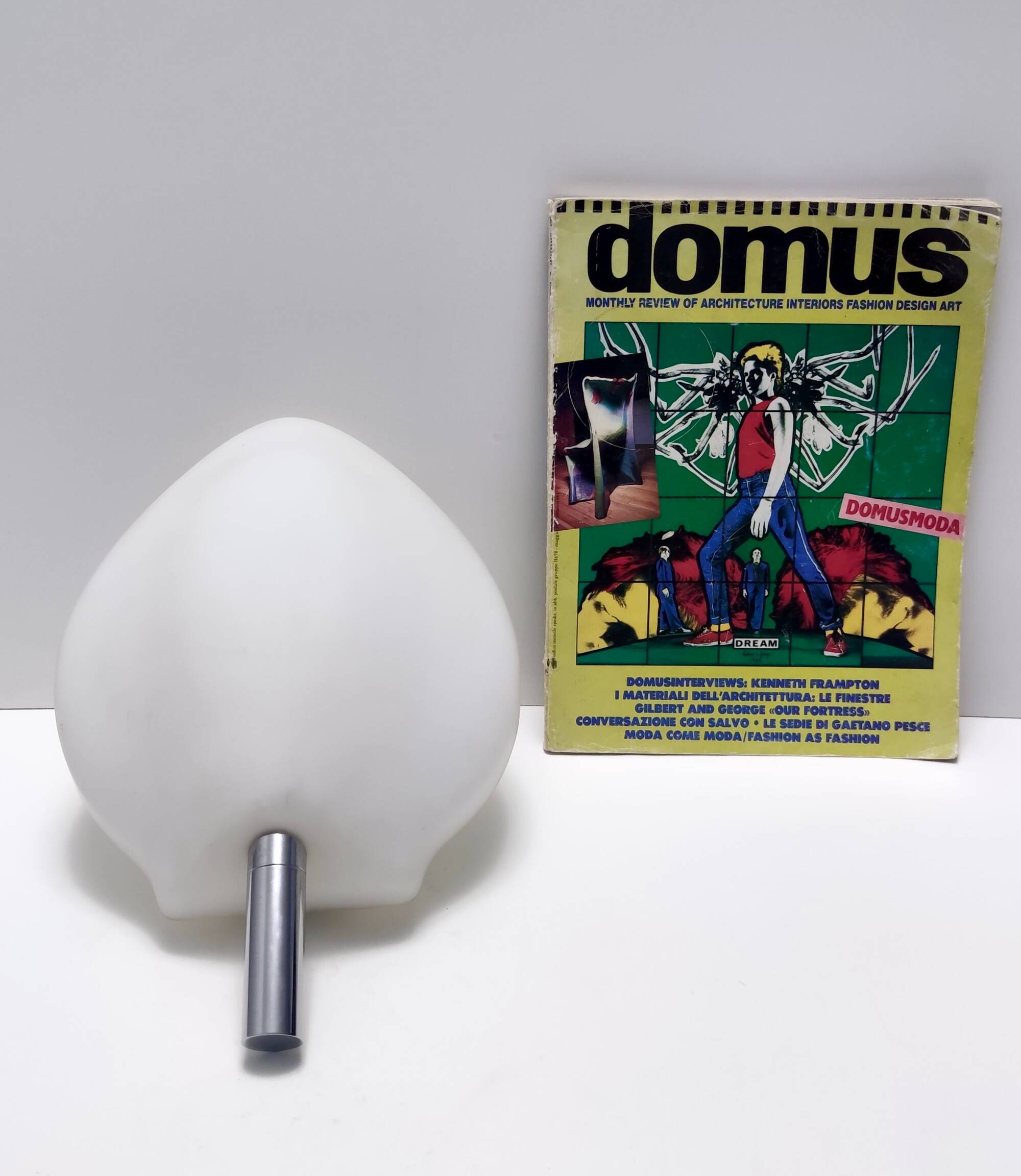 Postmodern Opaline Glass Sconce No. 2299 by Fontana Arte, Italy