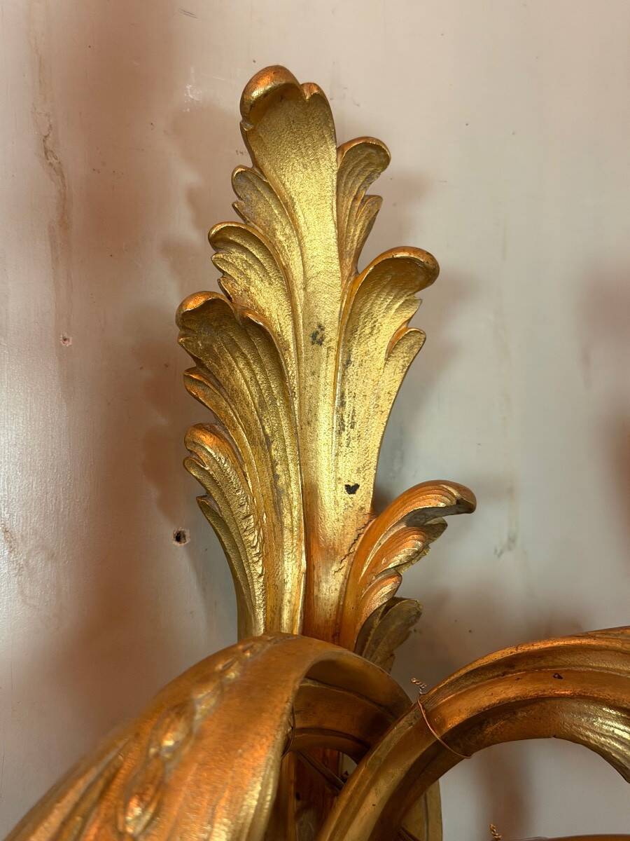 Pair of large wall sconces in Louis XV style circa 1880