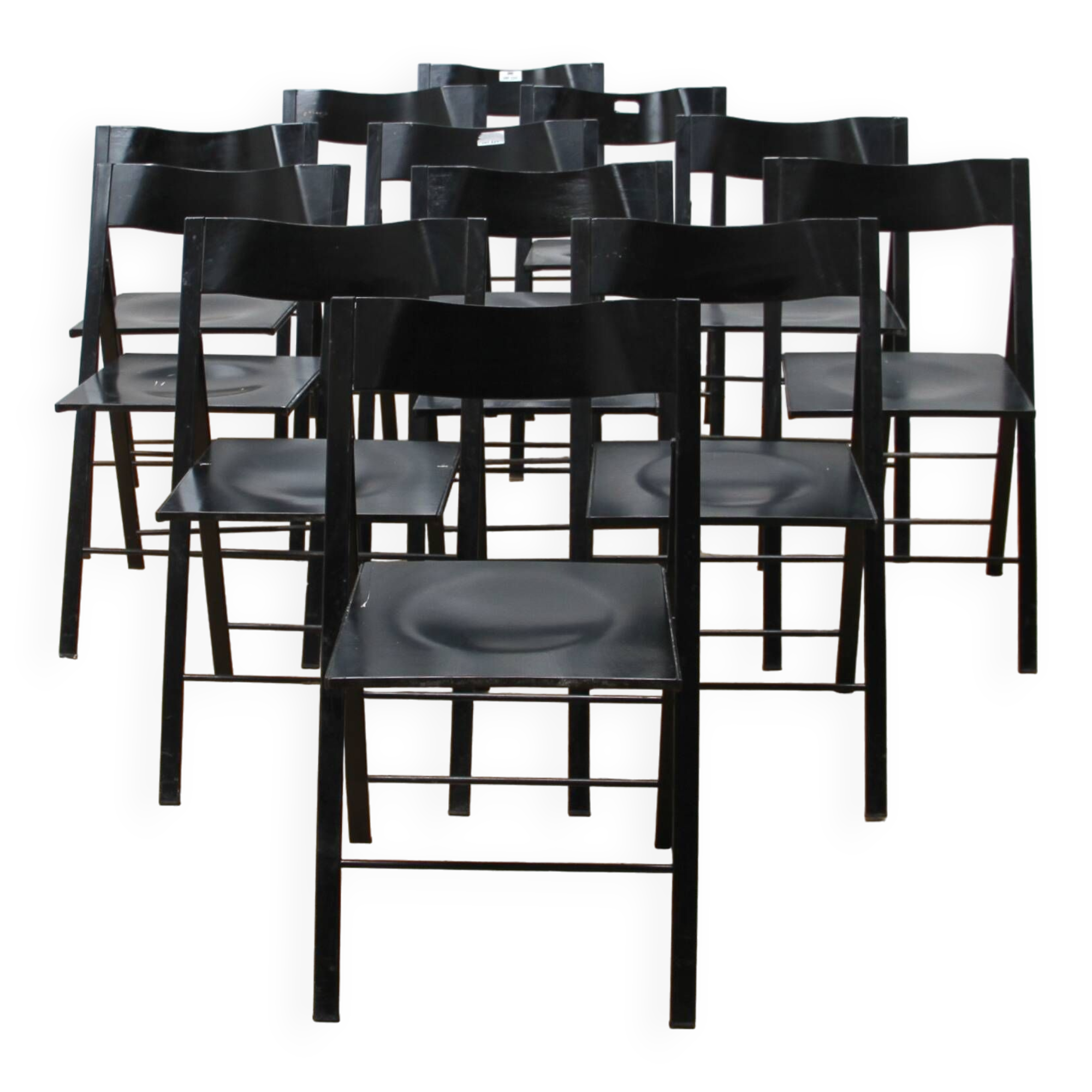 Suite of 12 folding designer chairs