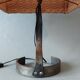 Lampe brutaliste 1950 en fer forgé abat-jour en laine fait main.