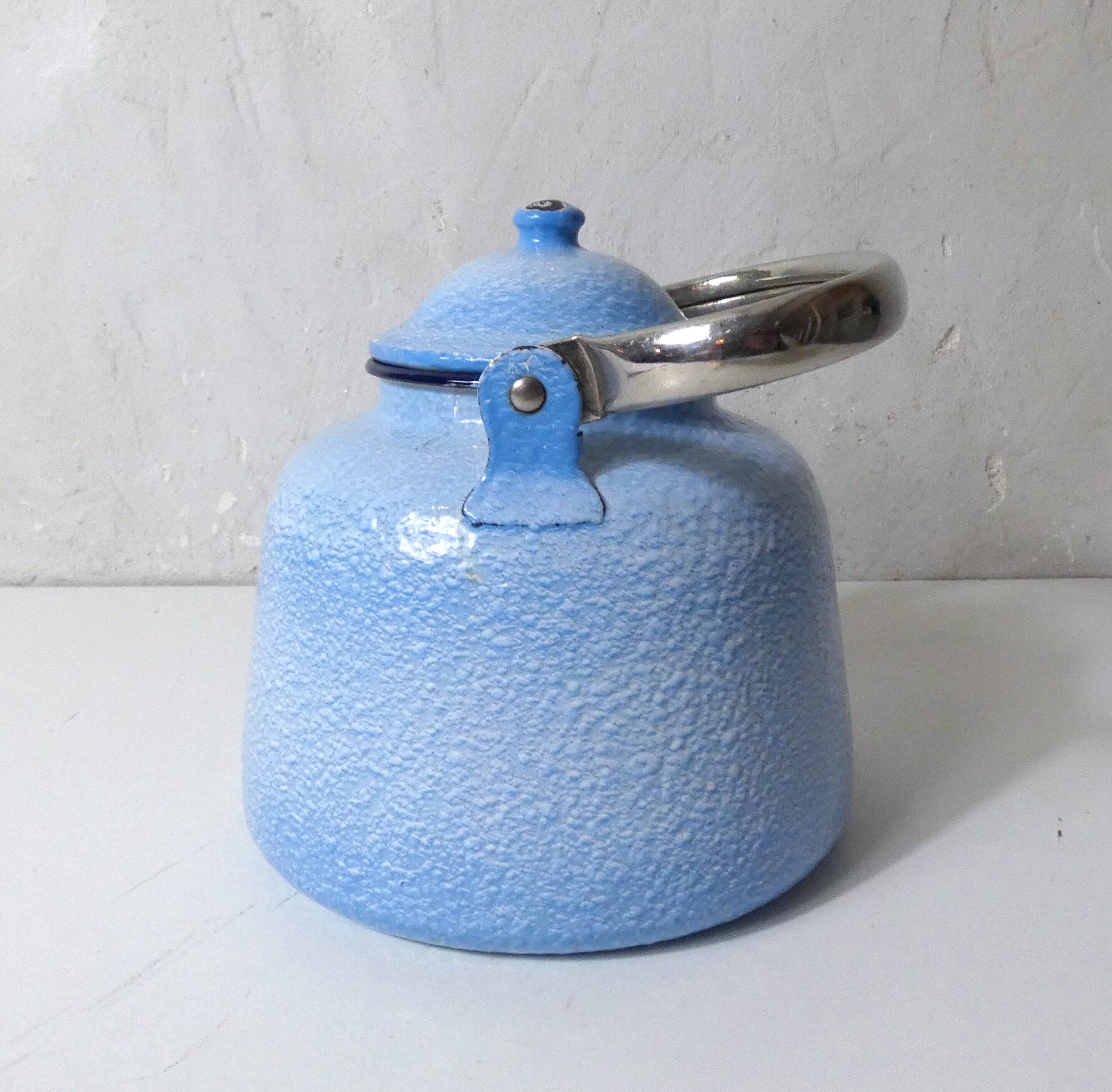 old enamelled steel kettle