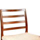 Set of 2 niels moller model 85 midcentury chairs from denmark in teak