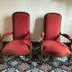 Lot of red velvet Voltaire armchairs