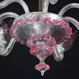 Wonderful Vintage Pink Venetian Chandelier Murano Glass 7 arms