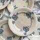 7 "Marguerite" ironstone dessert plates from the Nouvelle Givors pottery factory