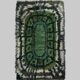 Geometric Swedish Rya Wool Rug In Green Tones 80x150cm