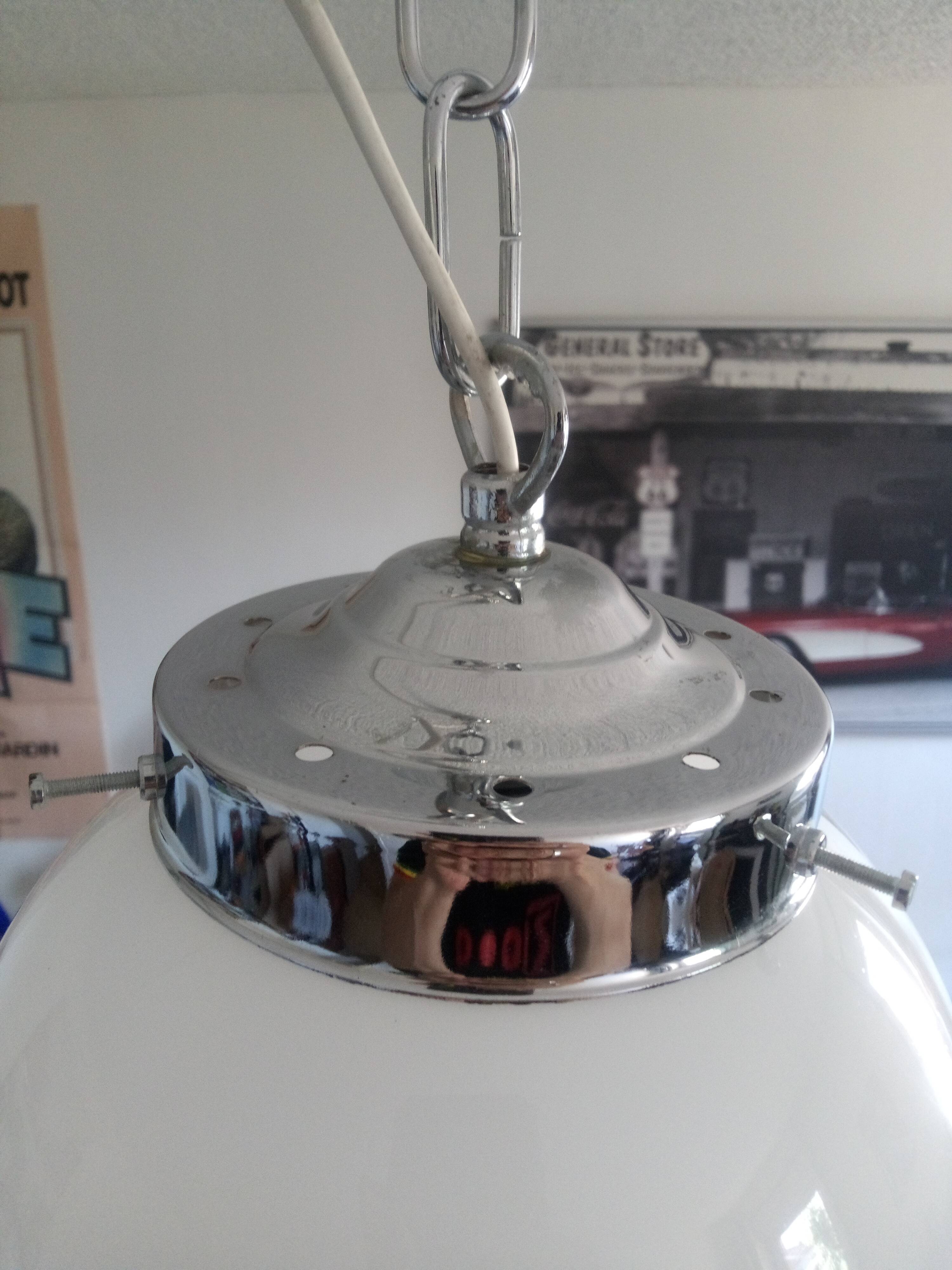 White opaline globe bistro pendant light