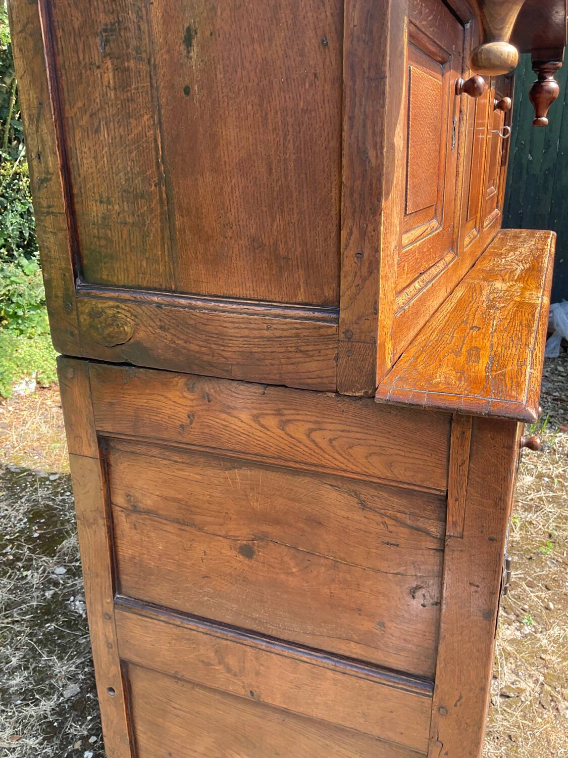 Old 18th century 2-part solid oak dresser