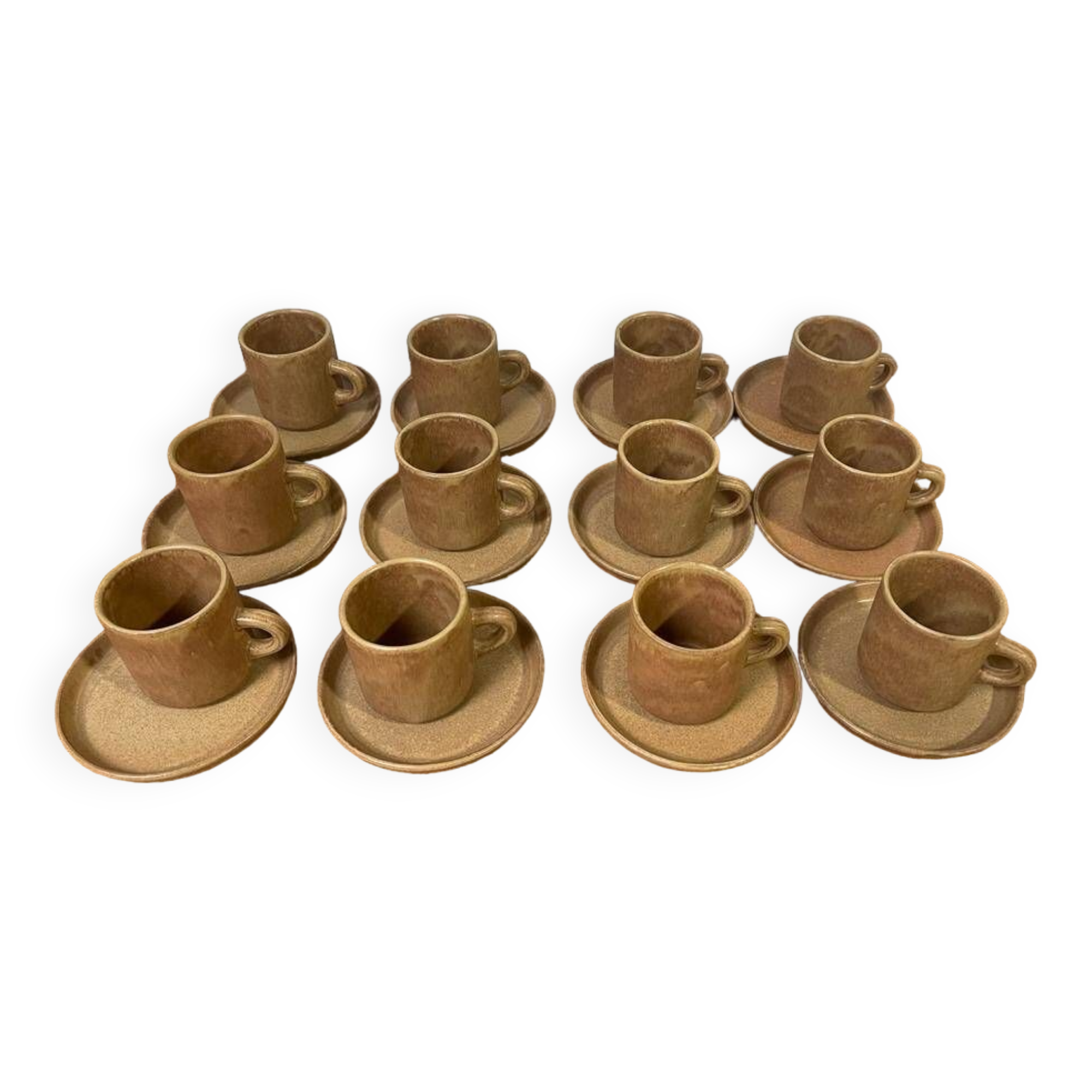 Series of 6 cups with their saucer in RHODA CERAM stoneware.