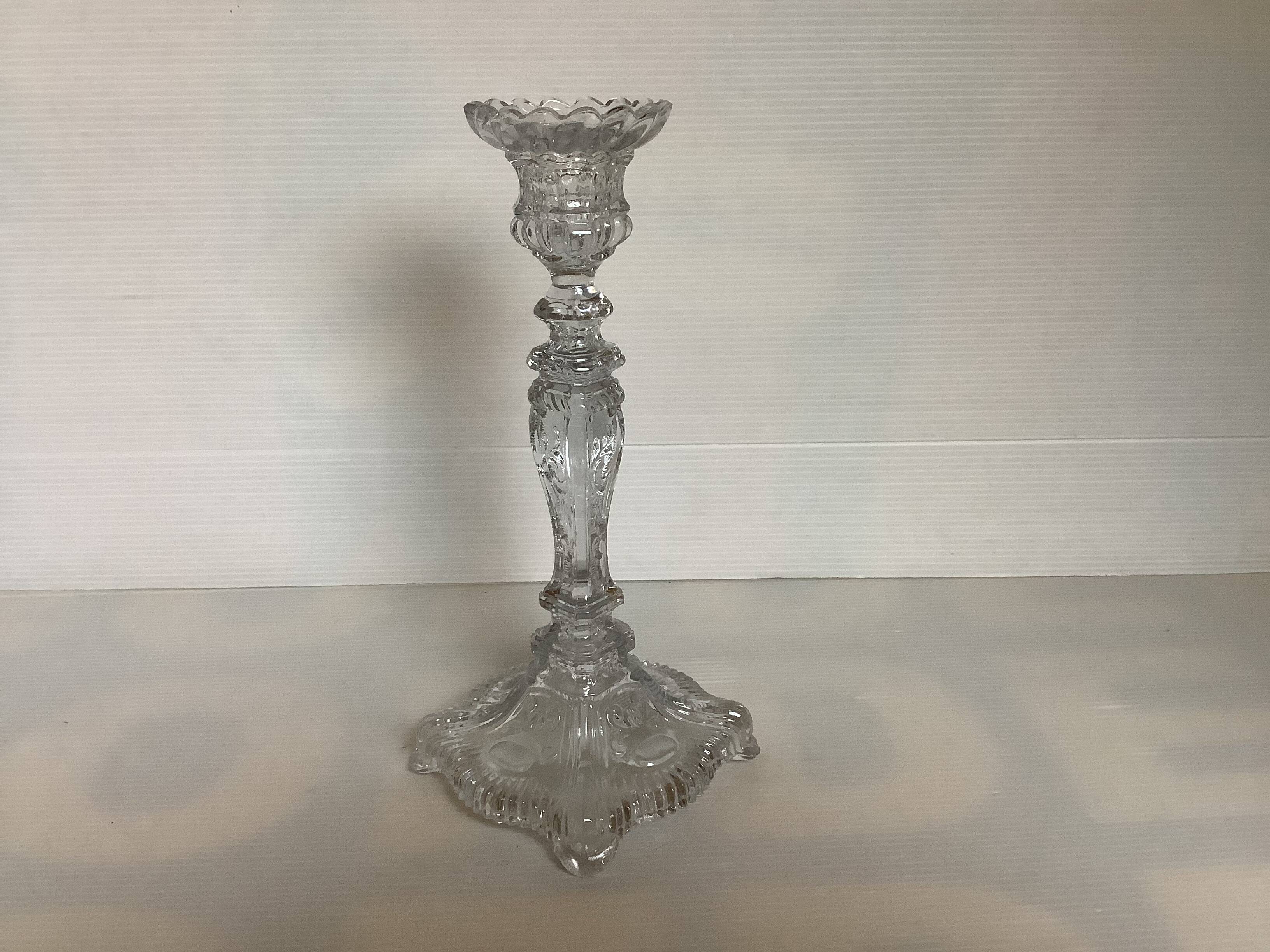 Vallerysthal candle holder in art deco molded glass