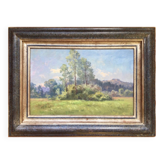 Oil on panel "Landscape", French School