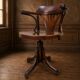 Chaise de bureau pivotante de style Thonet antique (faite à la main)