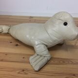 Omersa seal, white leather foot rest