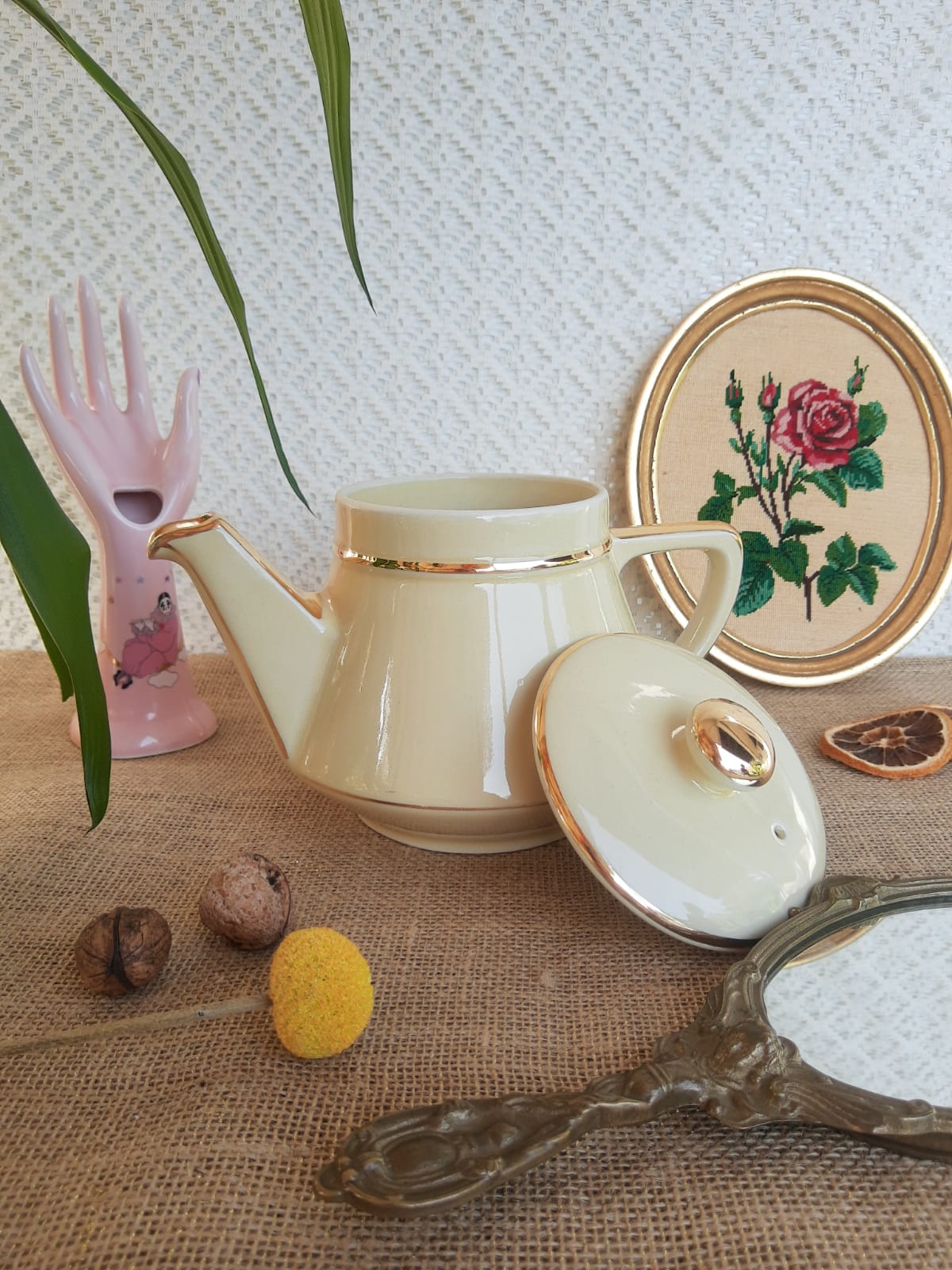 Old vintage ceramic tea and coffee maker