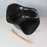 Fauteuil à bascule noir original « Rar » de Charles & Ray Eames, 1977