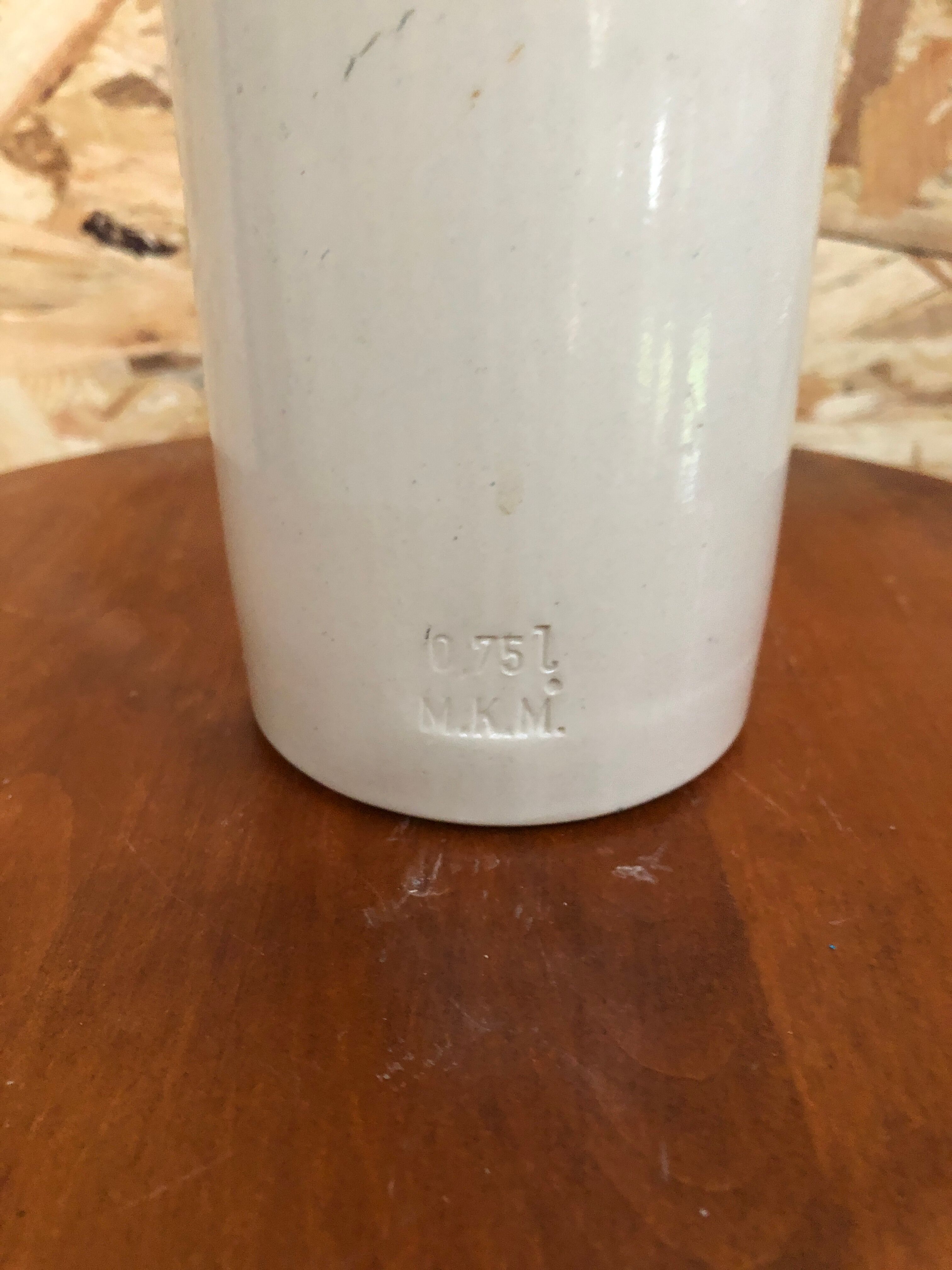 Paire anciennes bouteilles grès émaillé mkm 0,75l
