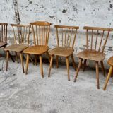 Set of 7 antique bistro chairs