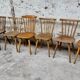Série Lot de 7 anciennes chaises bistrot