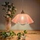 Vintage lampshade pendant light in pink opaline